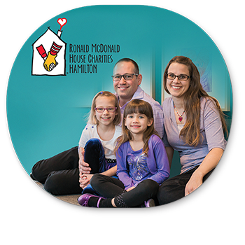 Ronald McDonald House Charities Hamilton Logo with Family Picture